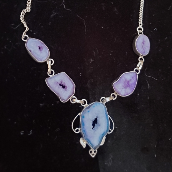 New Solar Quartz 925 Silver Necklace. - Picture 7 of 9